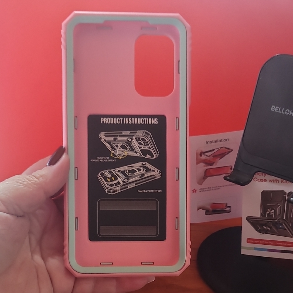 QqaGritu Pink and Green Protective Phone Case - Picture 5 of 11